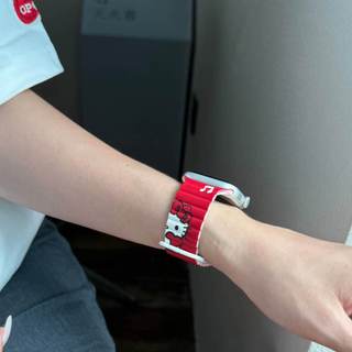 Dây đeo từ tính bằng silicon hình mèo KT dễ thương cho Apple Watch Ultra 46 / 44 / 40 / 49 / 45 / 41 / 42 / 38 / 45mm iwatch Series Ultra / 10 / 9 / 8 / 7 / 6 / 5 / 4 / 3 / 2 / 1