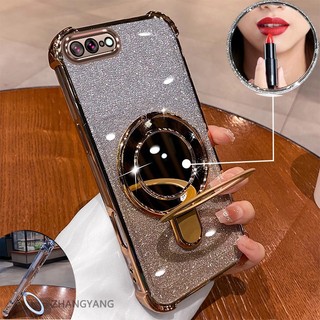 Ốp Lưng Cho iPhone 7 Plus iPhone 8 Plus Thẩm Mỹ flash Mạ Điện Vỏ Điện Thoại Thiết Kế Mới Giá Đỡ Điện Thoại Có Hiệu Ứng Gương Silicon TPU Mềm