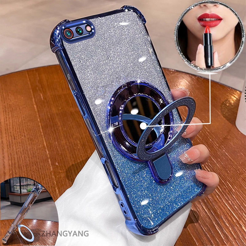 Ốp lưng Realme C2 hiệu ứng flash mạ điện, gương, silicon TPU chống sốc kèm giá đỡ
