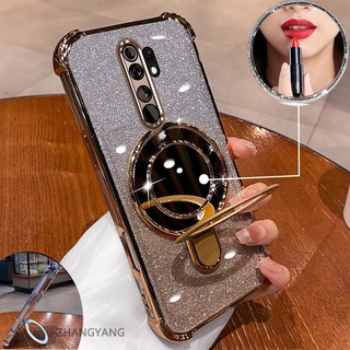 Ốp Lưng Cho OPPO A5 2020 A9 2020 Vỏ Điện Thoại Mạ Điện flash Thẩm Mỹ Thiết Kế Mới Giá Đỡ Điện Thoại Có Hiệu Ứng Gương Silicon TPU Mềm