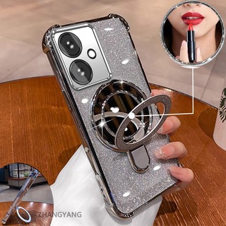 Ốp Lưng Cho OPPO A79 5G Vỏ Điện Thoại Mạ Điện flash Thẩm Mỹ Thiết Kế Mới Giá Đỡ Điện Thoại Có Hiệu Ứng Gương Silicon TPU Mềm