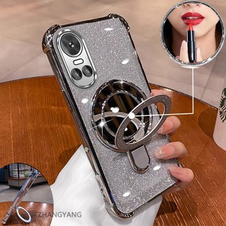Ốp Lưng Cho OPPO RENO 10 5G RENO 10 Pro 5G Vỏ Điện Thoại Mạ Điện flash Thẩm Mỹ Thiết Kế Mới Giá Đỡ Điện Thoại Có Hiệu Ứng Gương Silicon TPU Mềm