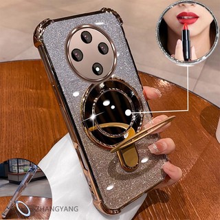 Ốp Lưng Cho OPPO reno 12F 5G Vỏ Điện Thoại Mạ Điện flash Thẩm Mỹ Thiết Kế Mới Giá Đỡ Điện Thoại Có Hiệu Ứng Gương Silicon TPU Mềm