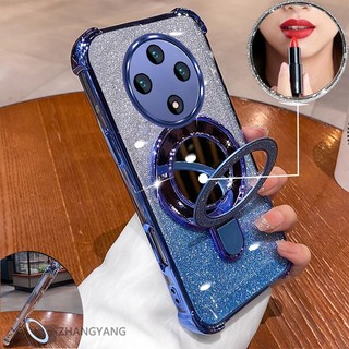 Ốp Lưng Cho OPPO reno 12F 5G Vỏ Điện Thoại Mạ Điện flash Thẩm Mỹ Thiết Kế Mới Giá Đỡ Điện Thoại Có Hiệu Ứng Gương Silicon TPU Mềm