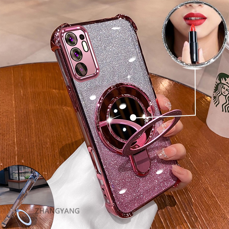 Ốp điện thoại OPPO Reno 6 5G mạ điện, hiệu ứng gương, giá đỡ, silicon TPU chống sốc