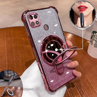 Ốp Lưng Cho Poco C40 Thẩm Mỹ flash Mạ Điện Ốp Lưng Điện Thoại Thiết Kế Mới Giá Đỡ Điện Thoại Có Hiệu Ứng Gương Silicon TPU Mềm