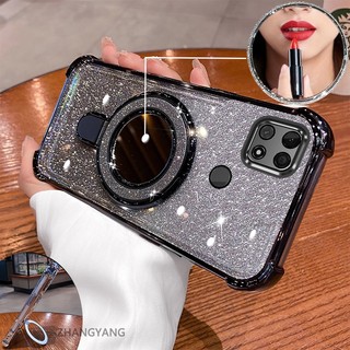 Ốp Lưng Cho Poco C40 Thẩm Mỹ flash Mạ Điện Ốp Lưng Điện Thoại Thiết Kế Mới Giá Đỡ Điện Thoại Có Hiệu Ứng Gương Silicon TPU Mềm