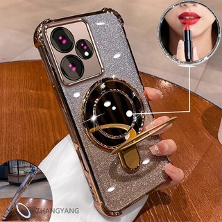 Ốp Lưng Cho Realme NEO 7 Vỏ Điện Thoại Mạ Điện flash Thẩm Mỹ Thiết Kế Mới Giá Đỡ Điện Thoại Có Hiệu Ứng Gương Silicon TPU Mềm