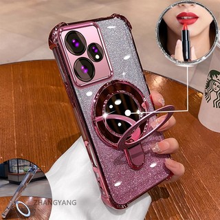 Ốp Lưng Cho Realme NEO 7 Vỏ Điện Thoại Mạ Điện flash Thẩm Mỹ Thiết Kế Mới Giá Đỡ Điện Thoại Có Hiệu Ứng Gương Silicon TPU Mềm