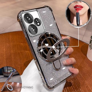 Ốp Lưng Cho Realme NEO 7 Vỏ Điện Thoại Mạ Điện flash Thẩm Mỹ Thiết Kế Mới Giá Đỡ Điện Thoại Có Hiệu Ứng Gương Silicon TPU Mềm