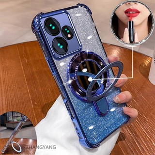 Ốp Lưng Cho Realme NEO 7 Vỏ Điện Thoại Mạ Điện flash Thẩm Mỹ Thiết Kế Mới Giá Đỡ Điện Thoại Có Hiệu Ứng Gương Silicon TPU Mềm