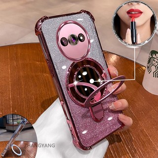 Ốp Lưng Cho Redmi A3 Thẩm Mỹ flash Mạ Điện Ốp Lưng Điện Thoại Thiết Kế Mới Giá Đỡ Điện Thoại Có Hiệu Ứng Gương Silicon TPU Mềm