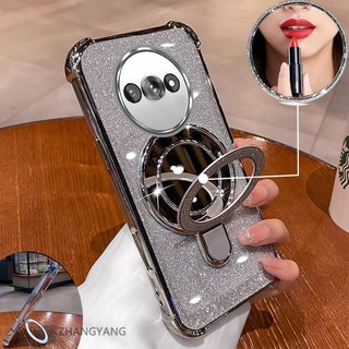 Ốp Lưng Cho Redmi A3 Thẩm Mỹ flash Mạ Điện Ốp Lưng Điện Thoại Thiết Kế Mới Giá Đỡ Điện Thoại Có Hiệu Ứng Gương Silicon TPU Mềm