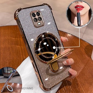 Ốp Lưng Cho Redmi note 9s note 9 Pro Thẩm Mỹ flash Mạ Điện Ốp Lưng Điện Thoại Thiết Kế Mới Giá Đỡ Điện Thoại Có Hiệu Ứng Gương Silicon TPU Mềm