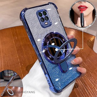 Ốp Lưng Cho Redmi note 9s note 9 Pro Thẩm Mỹ flash Mạ Điện Ốp Lưng Điện Thoại Thiết Kế Mới Giá Đỡ Điện Thoại Có Hiệu Ứng Gương Silicon TPU Mềm