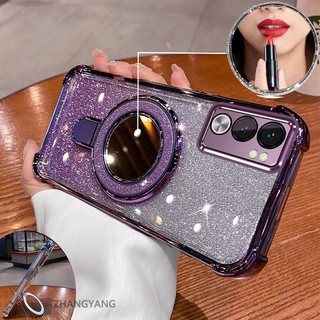 Ốp Lưng Dành Cho vivo Y19S Thẩm Mỹ flash Mạ Điện Ốp Lưng Điện Thoại Thiết Kế Mới Giá Đỡ Điện Thoại Có Hiệu Ứng Gương Silicon TPU Mềm