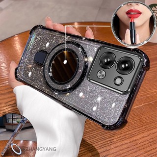 Ốp lưng cho vivo Y28 4G Vỏ điện thoại mạ điện flash thẩm mỹ thiết kế mới Giá đỡ điện thoại có hiệu ứng gương silicon TPU mềm