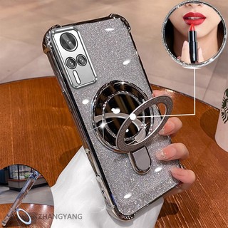 Ốp Lưng Dành Cho vivo Y51 Y51A Y31 Y51s Y53s Vỏ Điện Thoại Mạ Điện flash Thẩm Mỹ Thiết Kế Mới Giá Đỡ Điện Thoại Có Hiệu Ứng Gương Silicon TPU Mềm