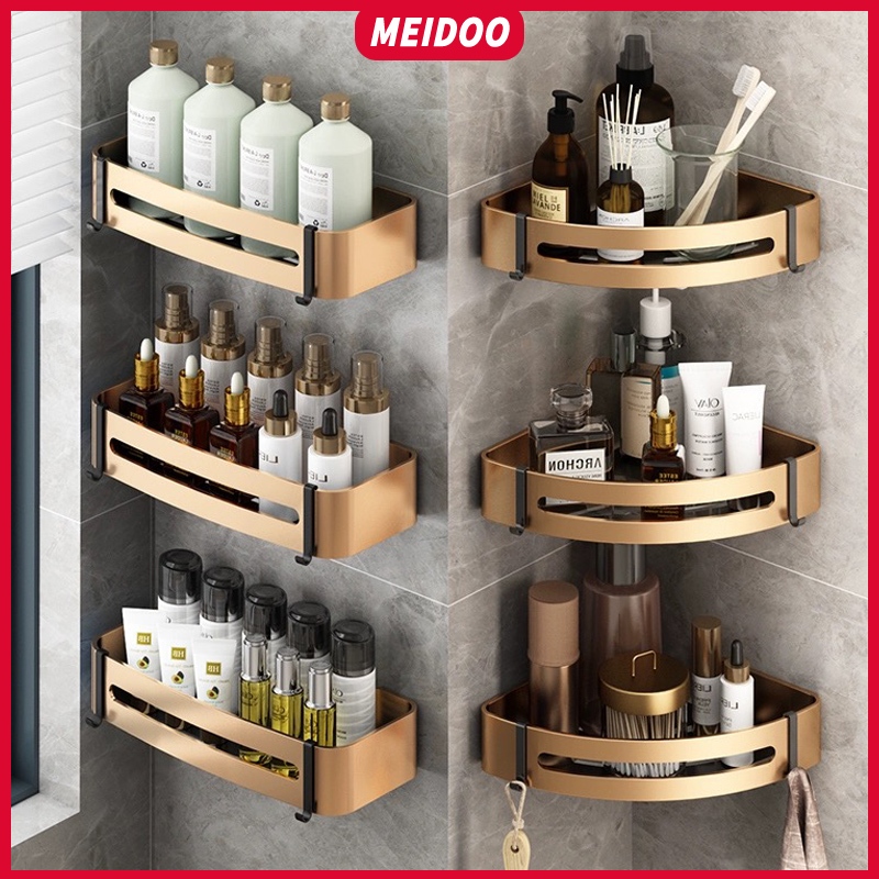 Ảnh Kệ đựng đồ dùng nhiều tầng MEIDOO gắn góc tường nhà tắm dễ điều chỉnh tiện dụng 1