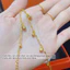 Lắc chân nữ titan không gỉ mạ vàng 24k thiết kế hoa văn cỏ 4 lá thời trang trẻ trung