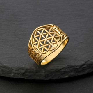 Nhẫn thép titan vintage hoa cho nữ - phụ kiện thời trang độc đáo
