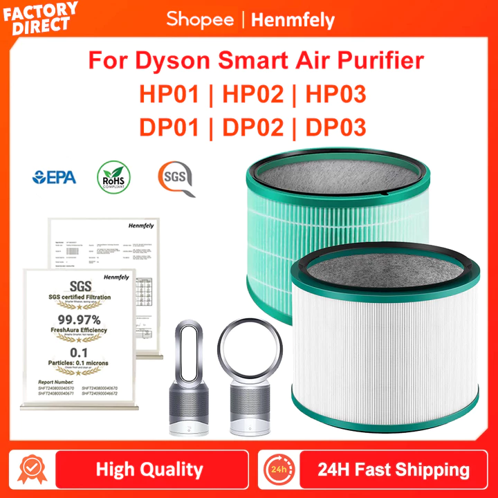 H13 Bộ Lọc Hepa Thay Thế Cho Dyson HP01 HP02 HP03 DP01 DP02 DP03 Máy Lọc Không Khí Một Phần 968125-03