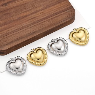 Đánh Bóng Thép Không Gỉ Retro Hình Trái Tim Mặt Dây Chuyền Tự Làm Trang Sức Vòng Cổ Vòng Tay Phụ Kiện Vàng 18k Quyến Rũ Tình Yêu