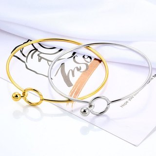 Vòng tay khóa hạt bằng thép không gỉ Vòng tay vàng Thời trang Quà tặng trang sức sang trọng