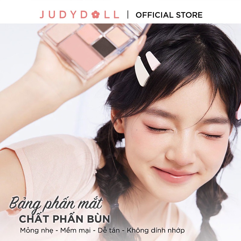 Ảnh Phấn Mắt 7 Màu JUDYDOLL 8.5g Đa Năng Hiệu Ứng Nhũ Siêu Lấp Lánh Mịn Lì Dễ Tán Bền Màu Lên Màu Chuẩn 4