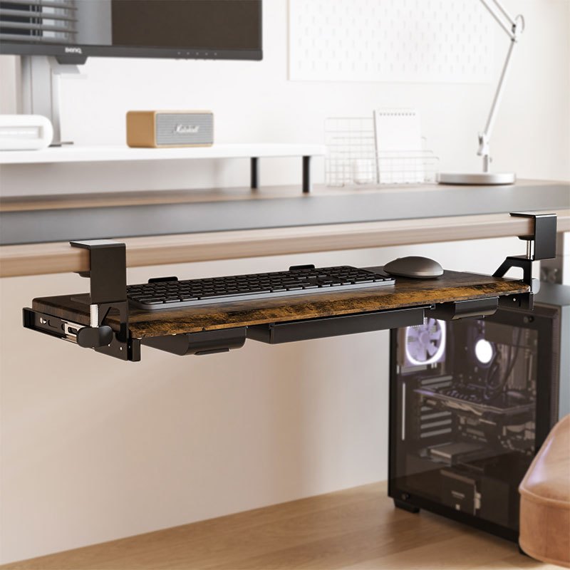Dao Tiêu Chuẩn - Ethu 3 Ngăn Kéo Dưới Bàn Trượt Khay Bàn Phím 68 × 30Cm