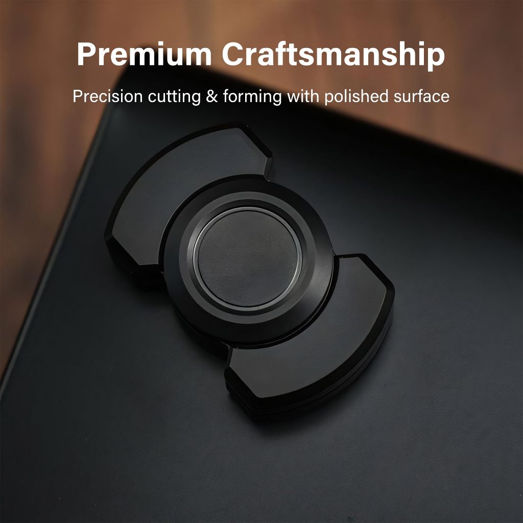Đồ chơi để bàn 3 trong 1 cho người lớn: Metal Slider / Spinner / Haptic Clicker - Hợp kim kẽm, Đen (giảm lo âu, giảm căng thẳng)