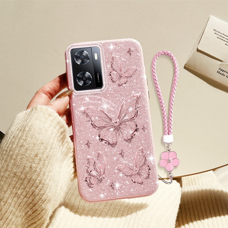 Ốp Điện Thoại YBD INS Cho OPPO A57 A77 2022 A77S A77E A57E A57S OnePlus Nord N20 SE 4G Kim Cương Lấp Lánh Tinh Tế Rỗng Bướm
