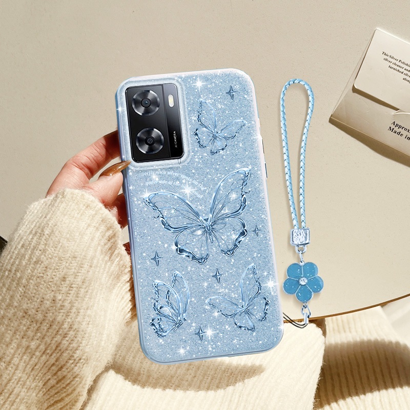 Ốp Điện Thoại YBD INS Cho OPPO A57 A77 2022 A77S A77E A57E A57S OnePlus Nord N20 SE 4G Kim Cương Lấp Lánh Tinh Tế Rỗng Bướm