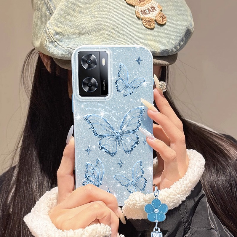 Ốp Điện Thoại YBD INS Cho OPPO A57 A77 2022 A77S A77E A57E A57S OnePlus Nord N20 SE 4G Kim Cương Lấp Lánh Tinh Tế Rỗng Bướm