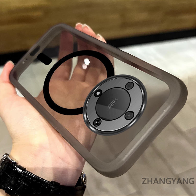 Ốp Điện Thoại Cho Honor X9A X9B X9 Vỏ Điện Thoại Silicon Trong Suốt Chống Rơi Thẩm Mỹ Vòng Hút Từ Tính Thiết Kế Mới Đơn Giản TPU Bảo Vệ