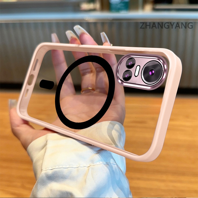 Ốp Điện Thoại OPPO RENO 10 5G RENO 10 Pro 5G Silicon Trong Suốt Chống Rơi Vỏ Điện Thoại Thẩm Mỹ Vòng Hút Từ Tính Thiết Kế Mới Đơn Giản TPU Bảo Vệ