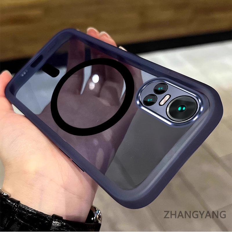 Ốp Điện Thoại OPPO RENO 10 5G RENO 10 Pro 5G Silicon Trong Suốt Chống Rơi Vỏ Điện Thoại Thẩm Mỹ Vòng Hút Từ Tính Thiết Kế Mới Đơn Giản TPU Bảo Vệ