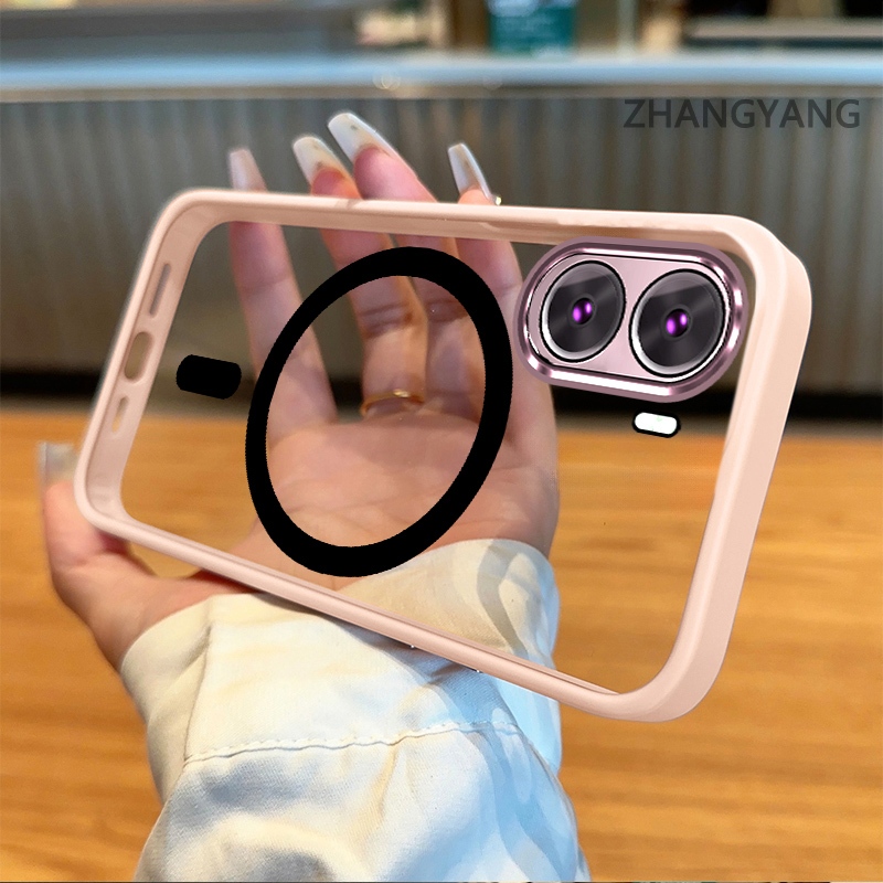 Ốp Điện Thoại OPPO RENO 11 5G RENO 11 Pro 5G Silicon Trong Suốt Chống Rơi Vỏ Điện Thoại Thẩm Mỹ Vòng Hút Từ Tính Thiết Kế Mới Đơn Giản TPU Bảo Vệ