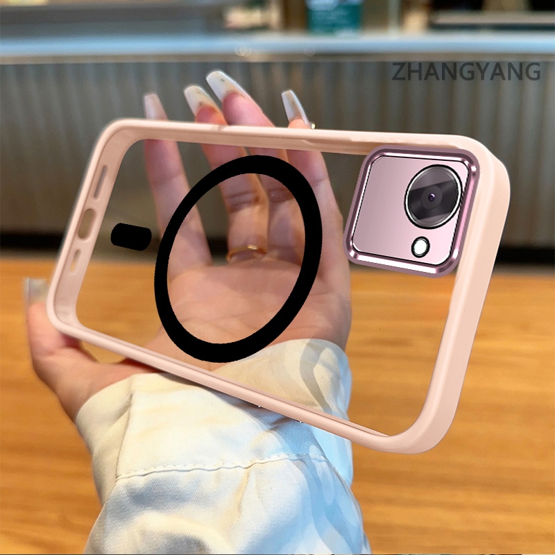 Ốp Lưng Điện Thoại Realme C30 C30s Silicon Trong Suốt Chống Rơi Vỏ Điện Thoại Thẩm Mỹ Vòng Hút Từ Tính Thiết Kế Mới Đơn Giản TPU Bảo Vệ