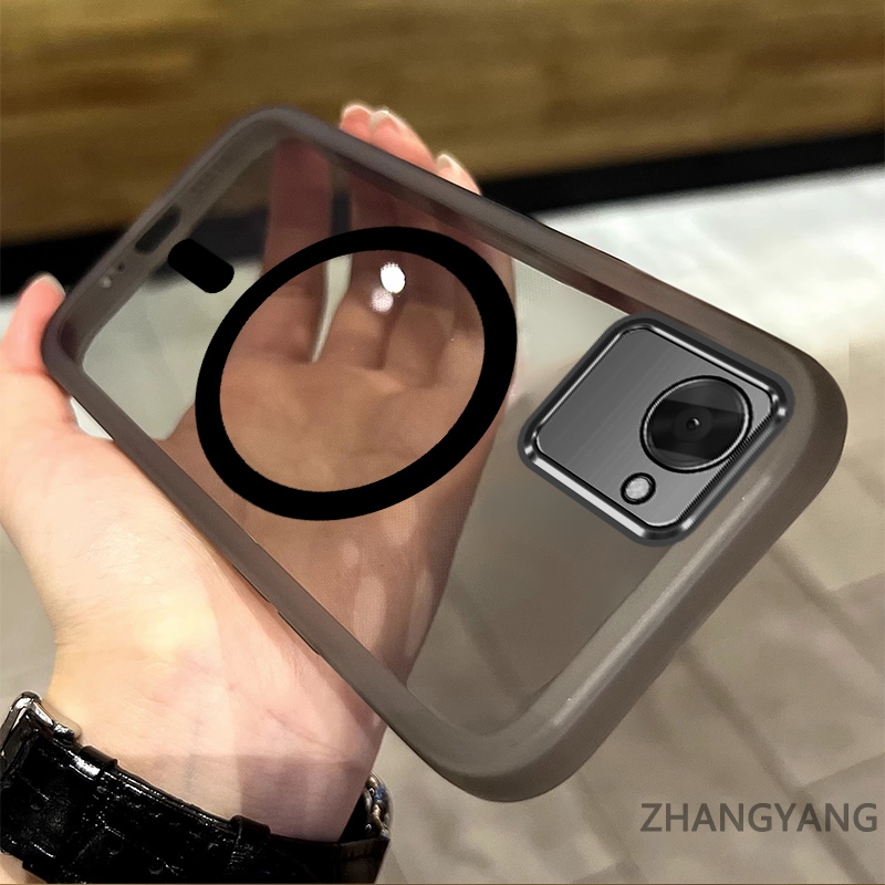 Ốp Lưng Điện Thoại Realme C30 C30s Silicon Trong Suốt Chống Rơi Vỏ Điện Thoại Thẩm Mỹ Vòng Hút Từ Tính Thiết Kế Mới Đơn Giản TPU Bảo Vệ