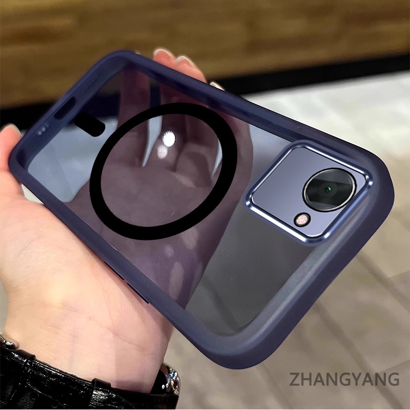 Ốp Lưng Điện Thoại Realme C30 C30s Silicon Trong Suốt Chống Rơi Vỏ Điện Thoại Thẩm Mỹ Vòng Hút Từ Tính Thiết Kế Mới Đơn Giản TPU Bảo Vệ