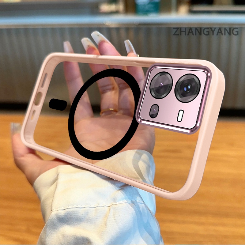 Ốp Điện Thoại vivo V25 5G V25E 5G Silicon Trong Suốt Chống Rơi Vỏ Điện Thoại Thẩm Mỹ Vòng Hút Từ Tính Thiết Kế Mới Đơn Giản TPU Bảo Vệ
