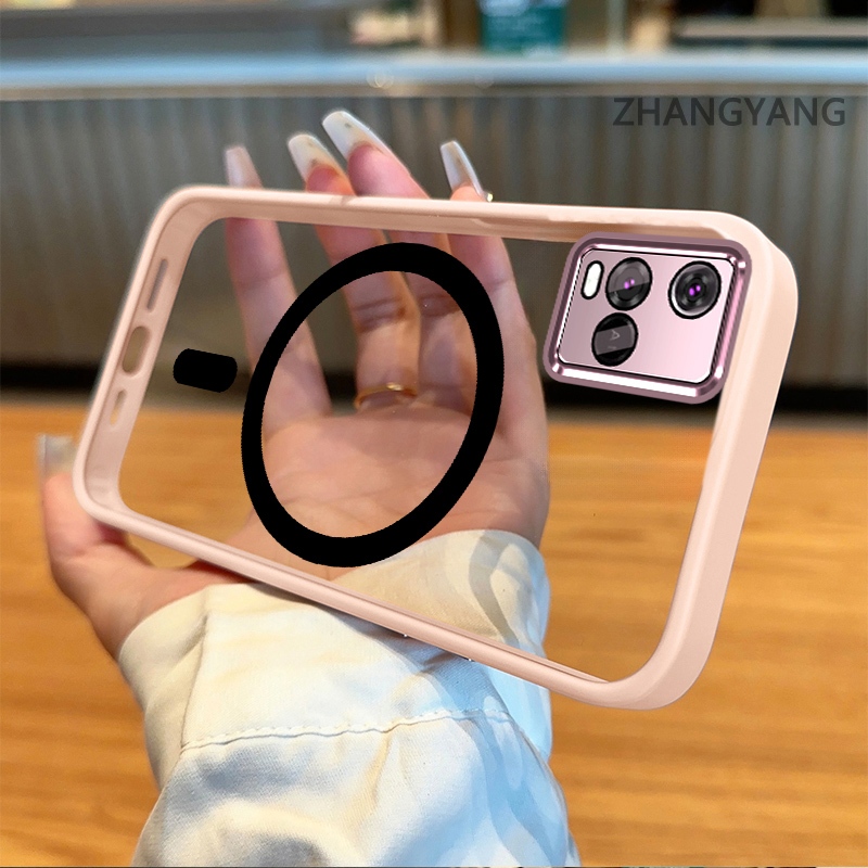 Ốp Điện Thoại VIVO Y21 Y21s Y21a Y21t Y33s 4G Silicon Trong Suốt Chống Rơi Vỏ Điện Thoại Thẩm Mỹ Vòng Hút Từ Tính Thiết Kế Mới Đơn Giản TPU Bảo Vệ