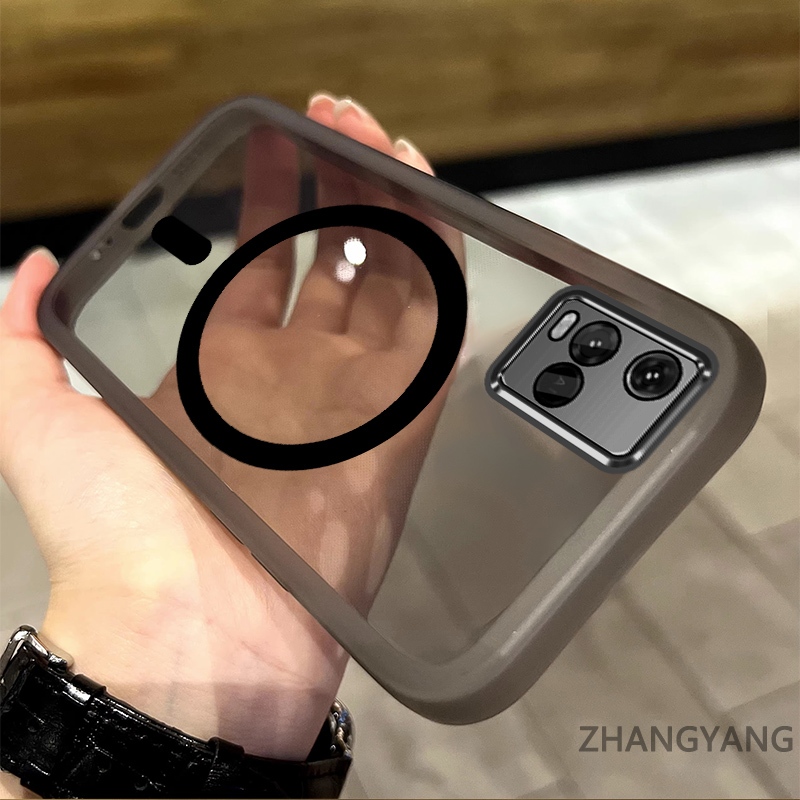 Ốp Điện Thoại VIVO Y21 Y21s Y21a Y21t Y33s 4G Silicon Trong Suốt Chống Rơi Vỏ Điện Thoại Thẩm Mỹ Vòng Hút Từ Tính Thiết Kế Mới Đơn Giản TPU Bảo Vệ