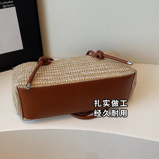 Túi tote rơm nữ phong cách mới, dung tích lớn, đeo chéo hoặc một vai