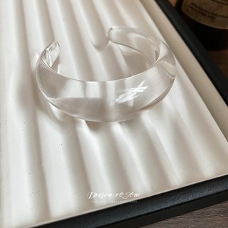 DREJEW Vòng tay mở hình học nhòe Acrylic thích hợp Vòng tay cổ điển đa năng nhẹ nhàng sang trọng tay cầm thời trang cao cấp