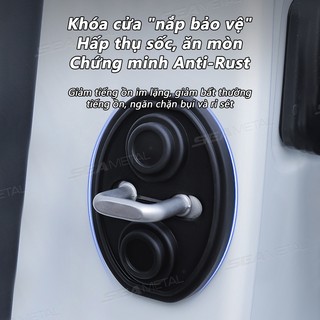 SEAMETAL 4 Cửa Ô Tô Im Lặng Miếng Lót Sốc Silicon Khóa Cửa Ô Tô Chống Va Chạm Vỏ Bảo Vệ Tấm Chống Sốc