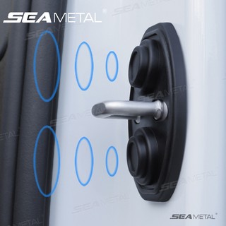 SEAMETAL 4 Cửa Ô Tô Im Lặng Miếng Lót Sốc Silicon Khóa Cửa Ô Tô Chống Va Chạm Vỏ Bảo Vệ Tấm Chống Sốc