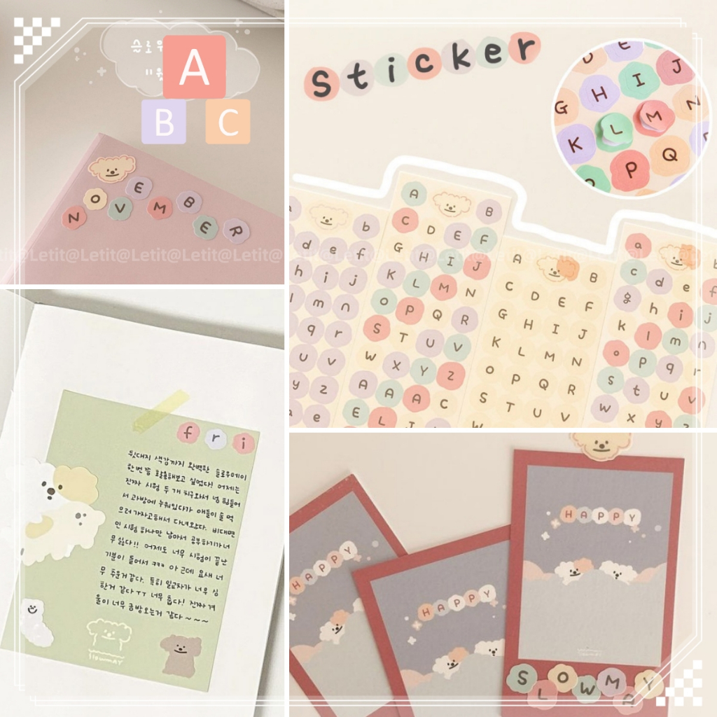 Letit | Decal Chữ Cute Phong Cách Hàn Quốc Sticker Trang Trí Nhật Ký ...