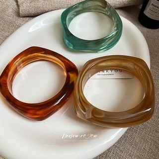 DREJEW Vòng tay acrylic hình đặc biệt nhiều màu nhẹ sang trọng thiết kế thích hợp cao cấp nhựa không đều trang sức tay